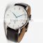 R0792 Hot Selling leather Strap Couple Wrist Watch, Fashion Stainless Steel Back Water Resistant Watch