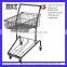 Foldable spray tennis / supermarket metal 2 baskets shopping trolley