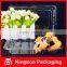 Clear Square Cookie Container, Hinged Lid Cookie Container