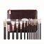 Wholesale 15 pcs make up brushes free samples private label black wooden synthetic hair cosmetics makeup brushes set