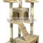 Factory sale Cat Tree Tower Condo Climing Scratcher Furniture Kitten House Scratching Sisal Post pet products beige