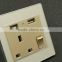Top quality ce certified powerpoint wall switch socket with usb port