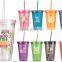 16 oz Color Changing plastic double wall tumbler with removable paper