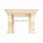 Natural stone lower beige marble fireplace surround