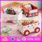 MDF pull and push kids wooden toy box,Wooden Storage Box with 4 Wheels,pulled cart toy W08C128