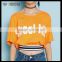 New Fashion Orange Bat Sleeve Printed Ladies T Shirt