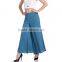 Hot sale midi cut women summer culotte fashion 100% polyester high rise ladies wide leg pants 2017