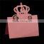 Paper Wedding Party Name Place Card Crown Pink