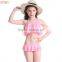 Cute Two Piece Hollow Swim Skirt Girls Ruffles Swimsuit