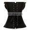 High Quality Black Floral Pattern Ruffled Top Sexy Corset Lingerie