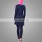 High Quality Muslim Sportwear 2016 Women Navy Blue Fully Closed Swimsuits