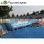 Rectangular Giant Collapsible metal frame aquaculture swimming pool, folding removable swimming pools
