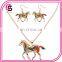 New Fashion Oil Drip Jewelry Horse Shape Necklace And Earring Setting
