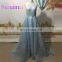 High Neck Prom Dresses 2017 Lace with Sashes Sweep Train Vestidos de Noiva Evening Gowns