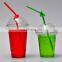 Disposable plastic drink cup lid with spiral straw