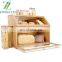 Double Layer Bread Box for Kitchen Large Bamboo Capacity Food Storage