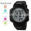 SKMEI 1068 Men Digital Outdoor Sport Timing Watches Big Dial Chronograph Rubber Strap Wrist Watches