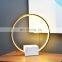 Golden Circle LED Desk Lamp With Marble Base Table Light Luxury Home Decoration Bedroom Bedside Night Light