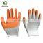 4SAFETY Customized Logo PVC coated orange nylon knitted protective glove