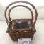 With A Foldable Wood Wicker Basket Arc top shape Shopping Vintage Basket