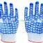 gardening using string knit pvc dots work gloves in china