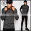 2016 Autumn Long Sleeve Light Weight Cotton Extreme Skinny Long Muscle Fitted Fleece Hoodie with Kangaroo Pocket