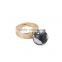 Latest Designs Gold Jewellery Black & White Turquoise Rings Set