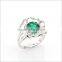 925 Stering Silver Created Emerald Set Jewelry