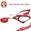 1.0mm wide Red Color with Smile Pattern Dog Leashes and Dog Harnesses