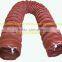 350mm red High temperature fiber glass flexible spiral ducts 350 Celsius