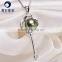 Natural Pearl Pendant 8-9mm Black Tahitian Pearl White Gold Necklace for Wholesale