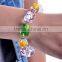 2016 New Latest Design Handmade Bracelet Santa Claus Christmas Hand Painted Stretch Glass Bead Bracelets