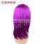 wholesale silky straight purple color brazilian lace wig for black women
