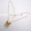 Fashion gold plated chain tassel with mint rondelle tassel necklace, necklaces jewelry