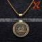 Stainless Steel 14K Yellow New Eye Freemason Masonic Round Rhinestone charms