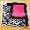 Minky Baby Blanket 10pcs MOQ Hot Pink and Black Zebra Black Ruffled Baby Blanket