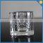 Crystal candle stand glass cube pillar holder with christmas tree pattern