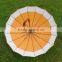 16 Panels Crooked Wonden Handle Wooden Shaft and Top Straight Umbrella