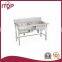 stainless steel square bench of double bowl kitchen sink