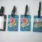 cartoon series famous cartoon character mode soft pvc kids luggage tags