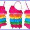 Cute Colorful Tiered Rainbow Kids Swimwear for Girls