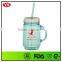FDA certification and PS material 20 Ounce Double wall acrylic mason jars with handle and lid