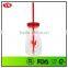 12oz bpa free reusable clear plastic soda water bottle with straw