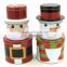 Christmas Santa Claus Snowman Shaped Tin Can with Three Layers