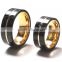 Couples titanium wedding bands glossy carbon fiber rings for sale