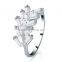 2016 Rellecona spicate shape cubic zirconia ring in white gold plated for women girls