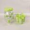 wholesale hot sell plastic green juice dispenser juice jar whit one bibcocks with five cups for store beverage