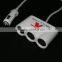 Voxlink 3 Way Car Cigarette Lighter Socket Splitter Charger Power Adapter with 2 USB Ports 12V-24V