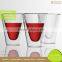 Party Drinkware Double Wall Clear Glass Mugs with Handle