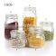 Clear storage glass jar with glass clip top